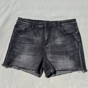 Judy Blue Washed Black Denim Cutoff Shorts